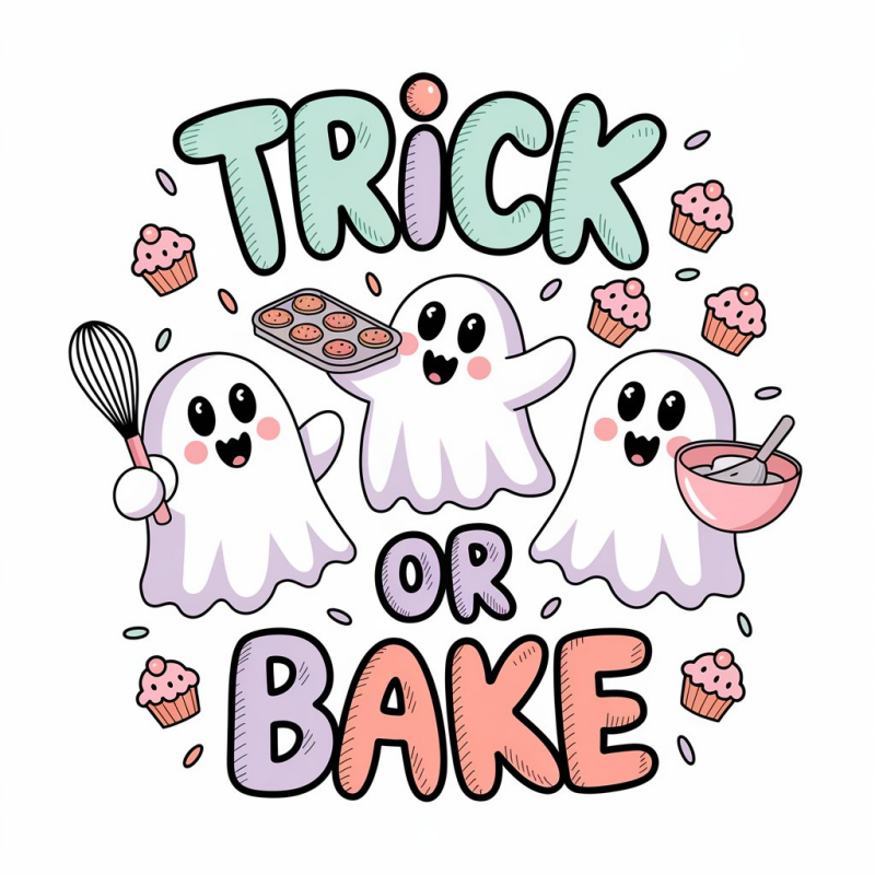 Trick or Bake Halloween T-Shirt for Kids