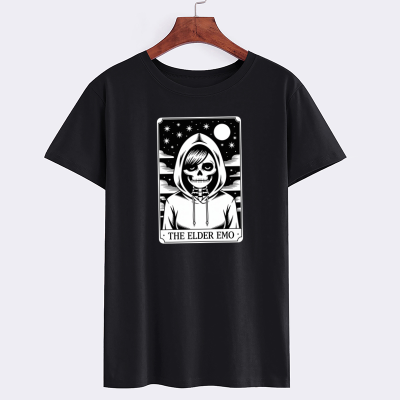 The Elder Emo Skull Graphic Black T-Shirt