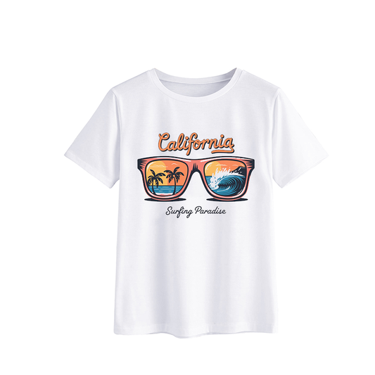 California Surfing Paradise Graphic T-shirt