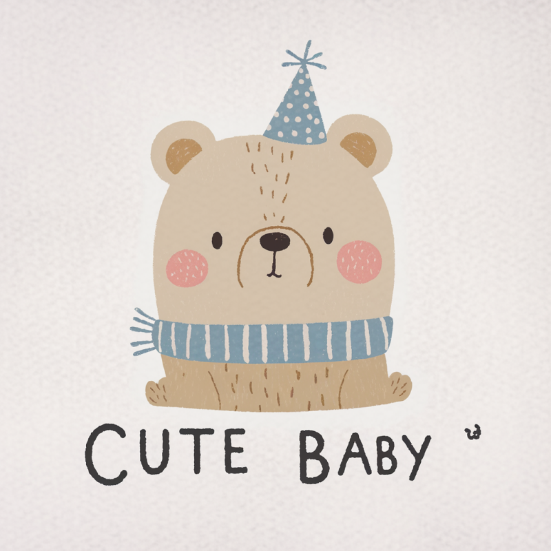 Cute Baby Bear Graphic T-Shirt for Kids
