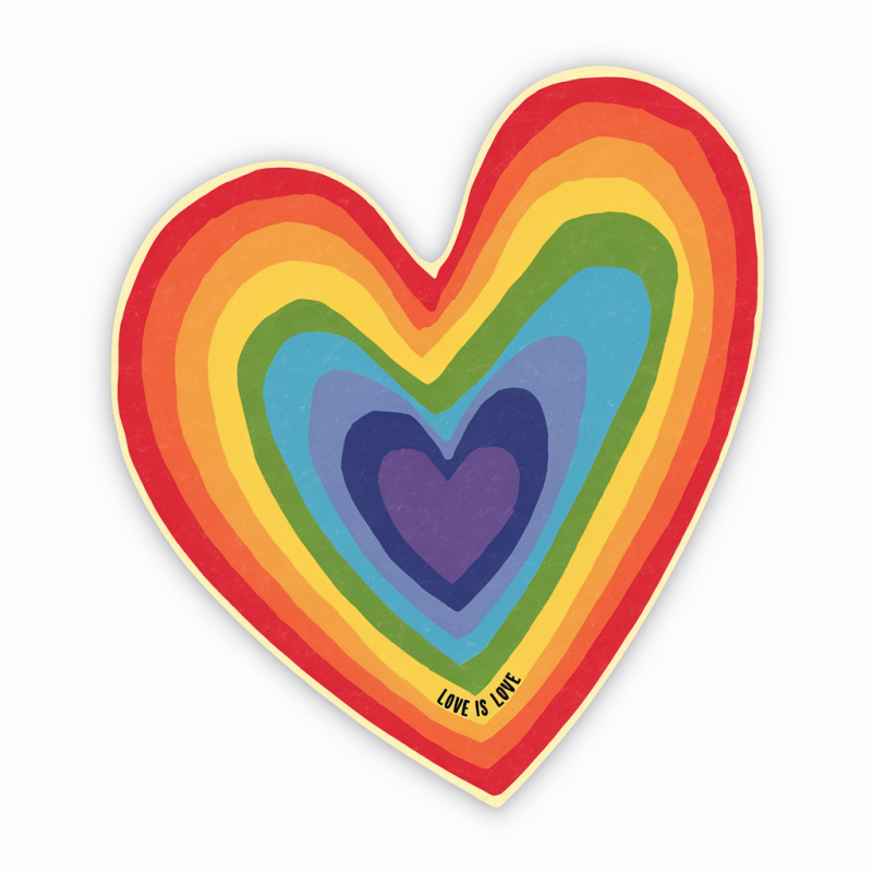 Rainbow Heart Graphic T-Shirt