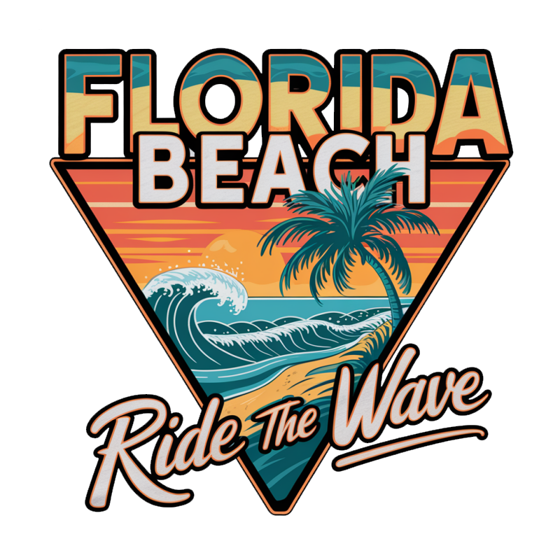 Florida Beach Ride The Wave Graphic T-Shirt