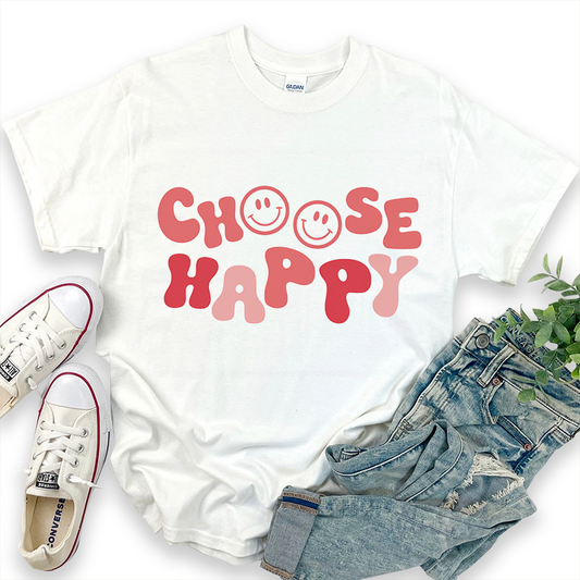 Choose Happy Smiley Face T-shirt