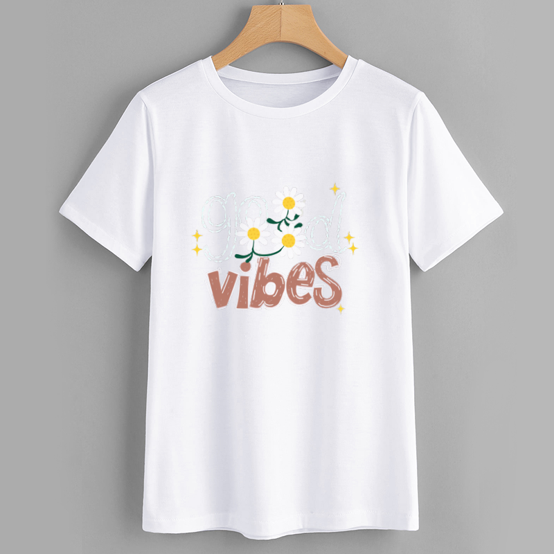 Good Vibes Floral Graphic T-Shirt