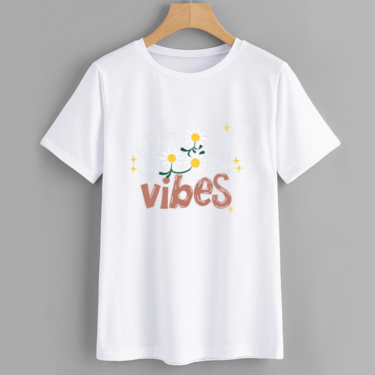 Good Vibes Floral Graphic T-Shirt