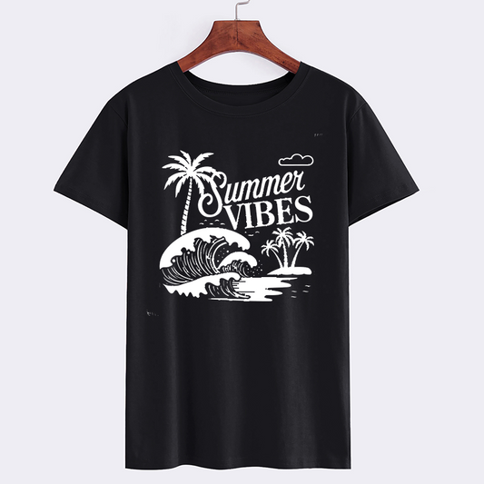 Summer Vibes Tropical Graphic T-Shirt