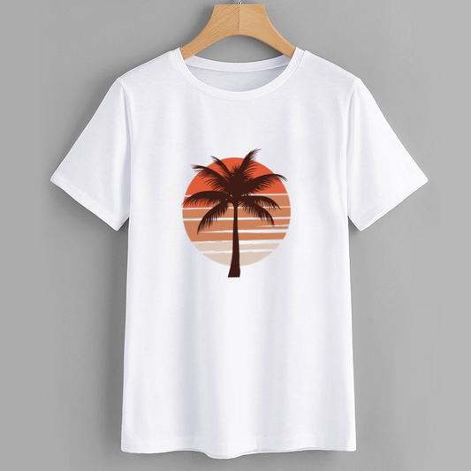 Sunset Palm Tree Graphic T-Shirt