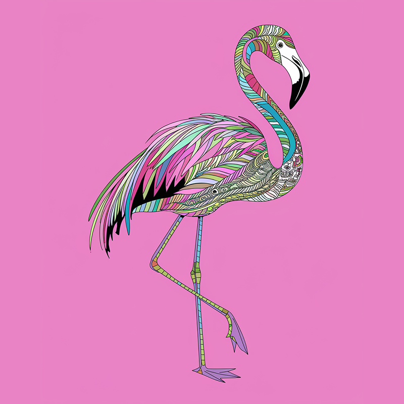 Flamingo Pattern Top
