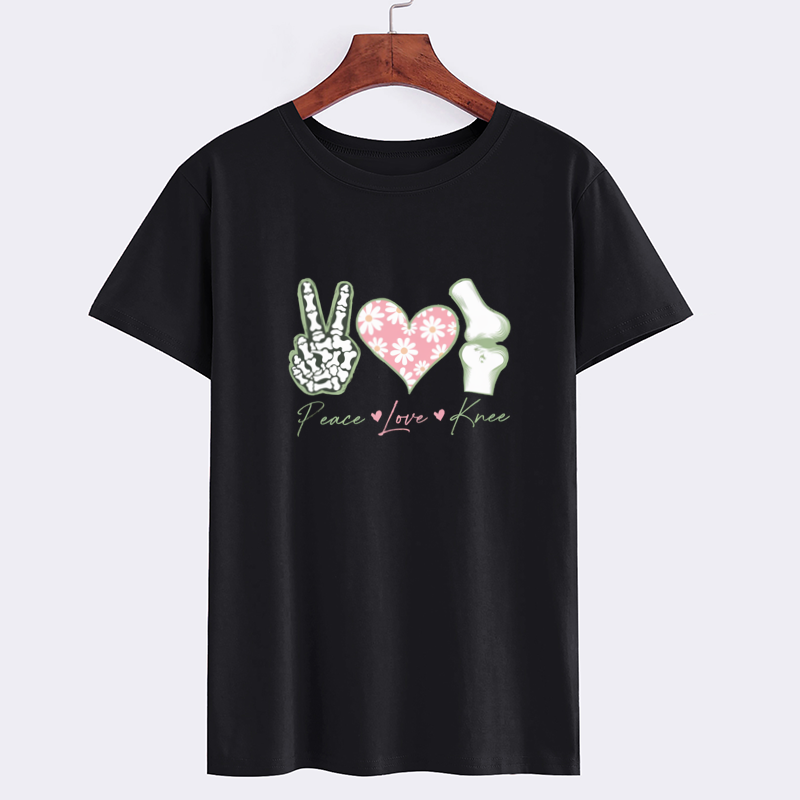 Peace Love Knee Graphic T-Shirt