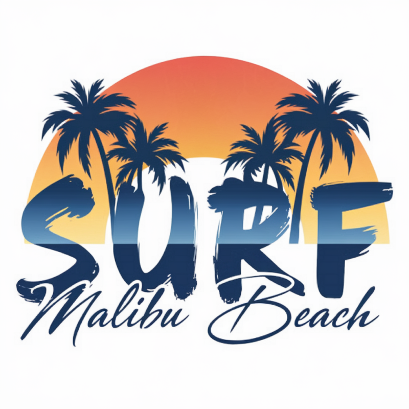 Surf Malibu Beach Graphic T-Shirt