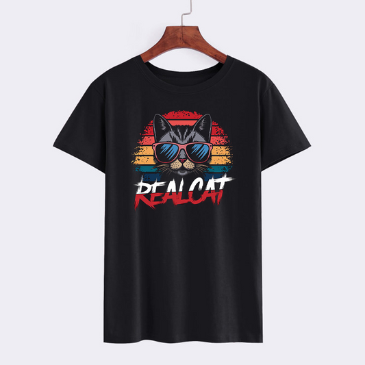 Cool Real Cat Graphic T-Shirt
