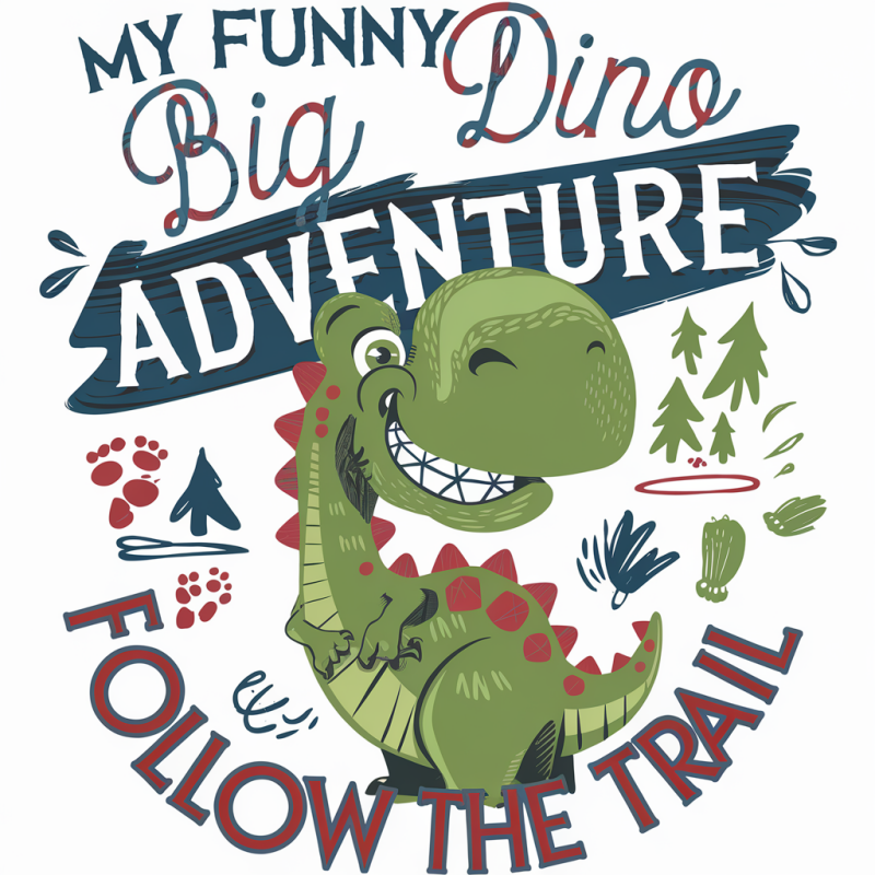 Funny Dino Adventure Graphic T-Shirt for Kids