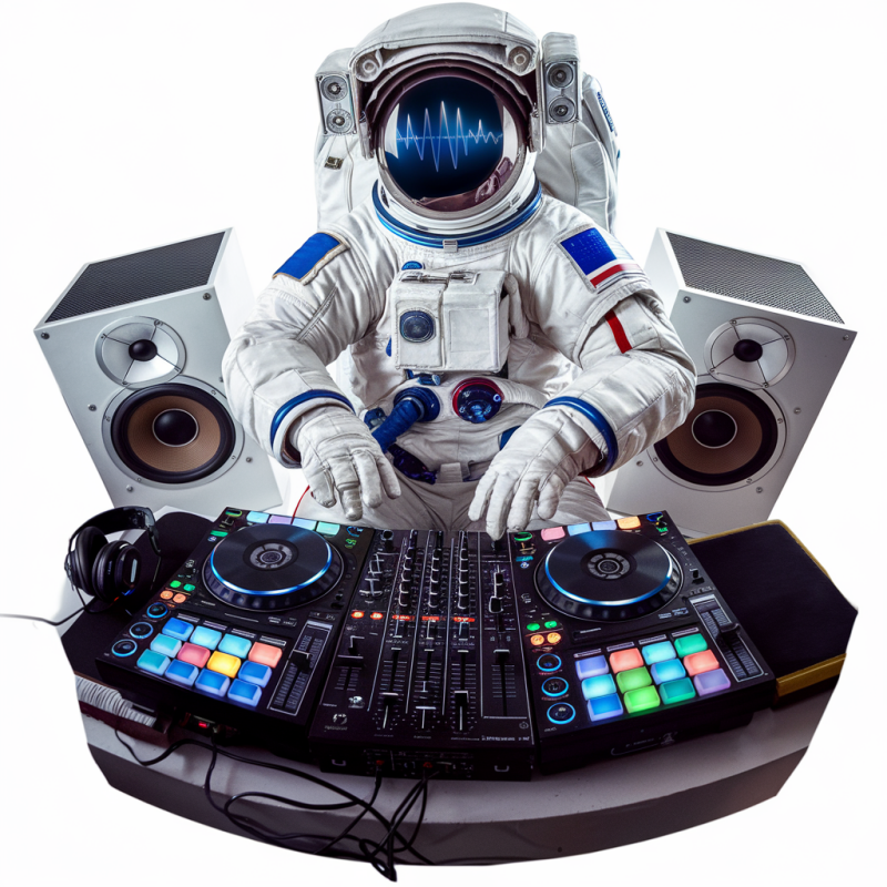 Astronaut DJ Graphic Tee - Space Music Lover Shirt