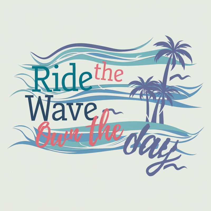 Ride the Wave Motivational Graphic T-Shirt