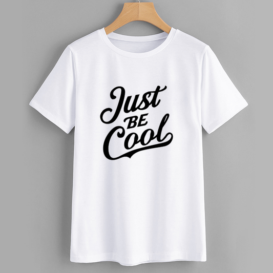 Cool Slogan White T-Shirt - Just Be Cool Graphic Tee