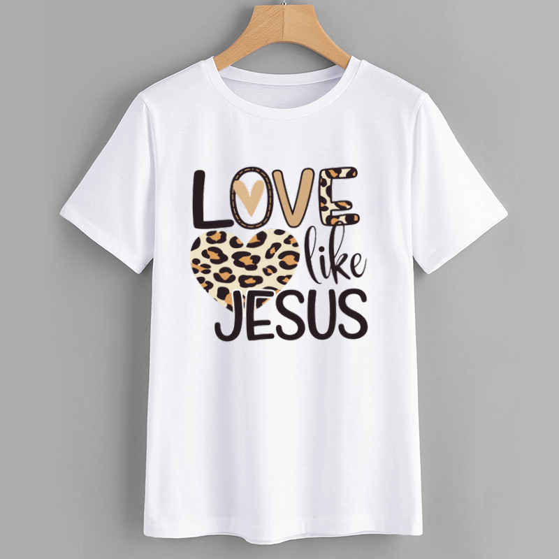 Leopard Print Love Like Jesus T-Shirt