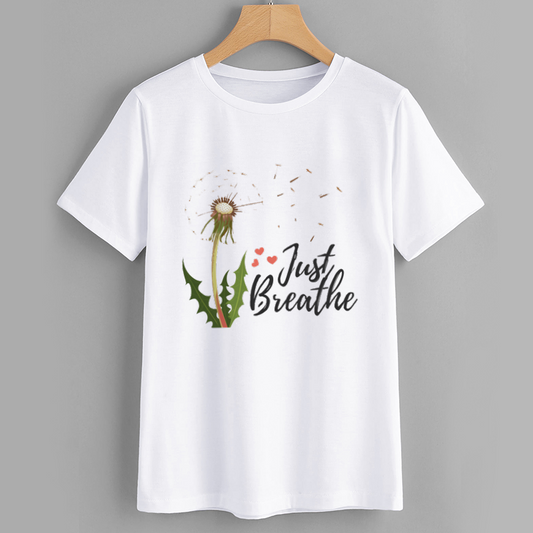 BreatheEase Dandelion Graphic Cotton T-Shirt