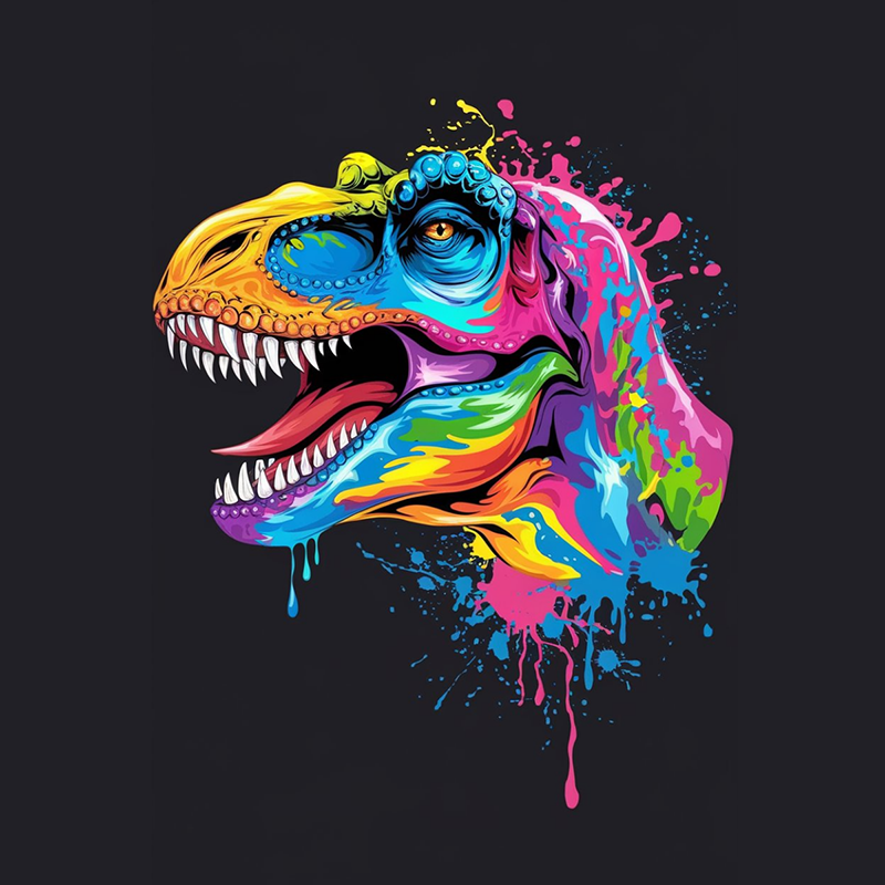 Colorful T-Rex Graphic T-Shirt for Men