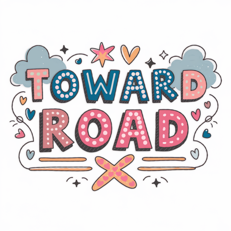 Trendy Graphic T-Shirt with 'Toward Road' Design