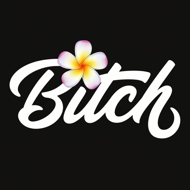 Floral Graphic Bitch T-Shirt - Trendy Black Tee