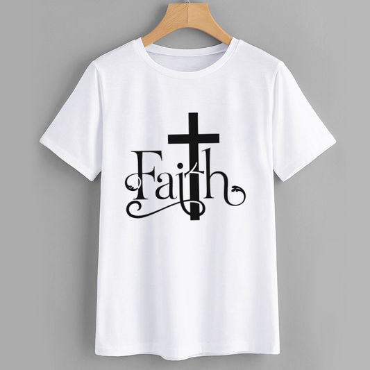 Faith Cross Graphic Cotton T-Shirt