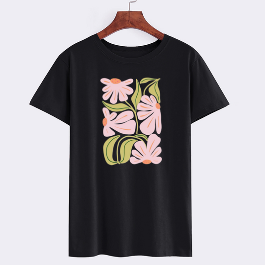 Floral Graphic Black T-Shirt