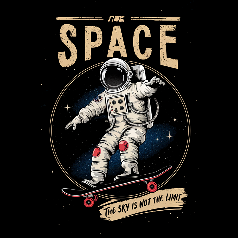 Cosmic Skateboarding Astronaut T-Shirt