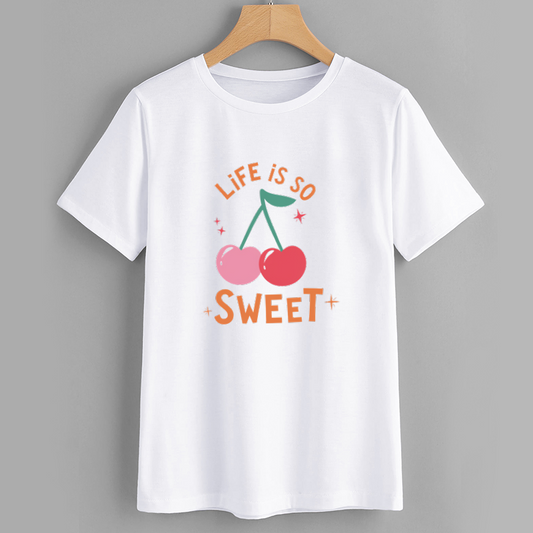 Cherry Sweet Cotton Graphic T-Shirt