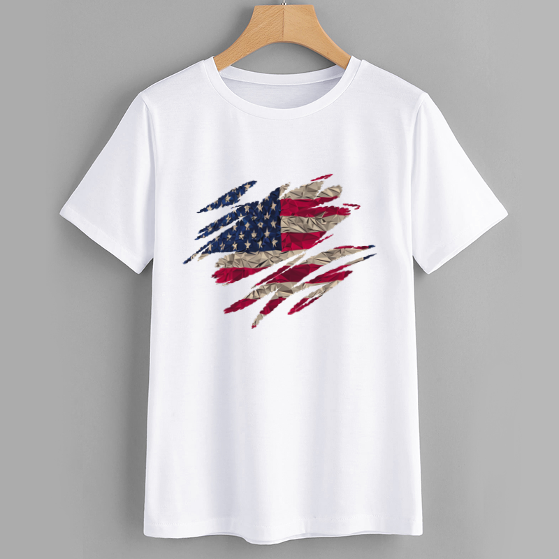 Patriotic American Flag Graphic T-Shirt