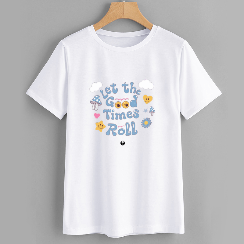 Brand Casual Soft Cotton T-Shirt with Whimsical Graphic Print