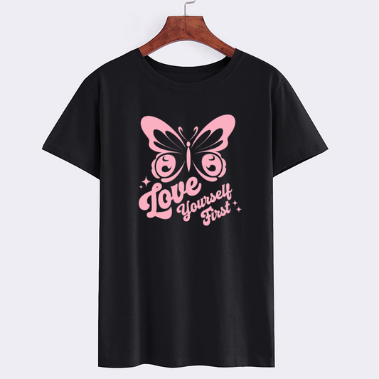Butterfly Graphic T-Shirt - Love Yourself First