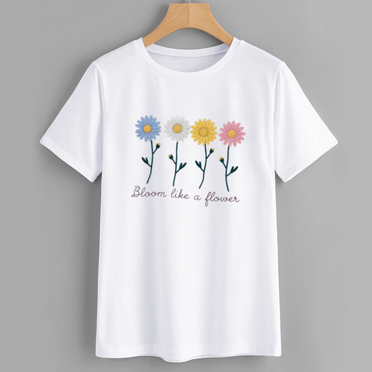 Floral Graphic T-Shirt - Bloom Like a Flower