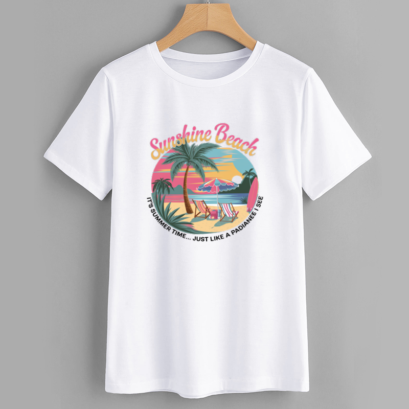 Sunshine Beach Tropical Graphic T-Shirt