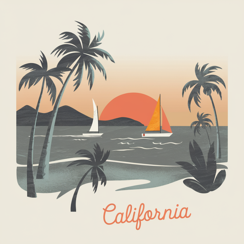 California Sunset Graphic T-Shirt