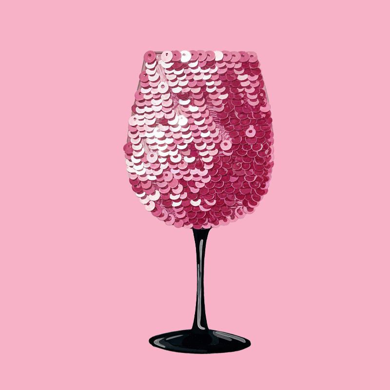 Red Wine Glass Pattern Top