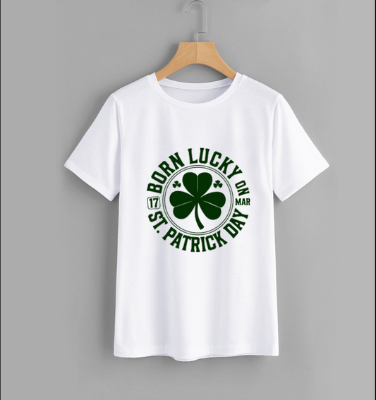 Born Lucky Shamrock St. Patrick's Day T-shirt