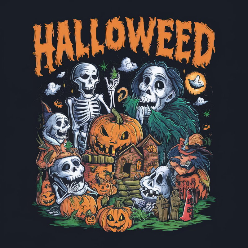 HALLOWEED Skull and Pumpkin Graphic T-Shirt