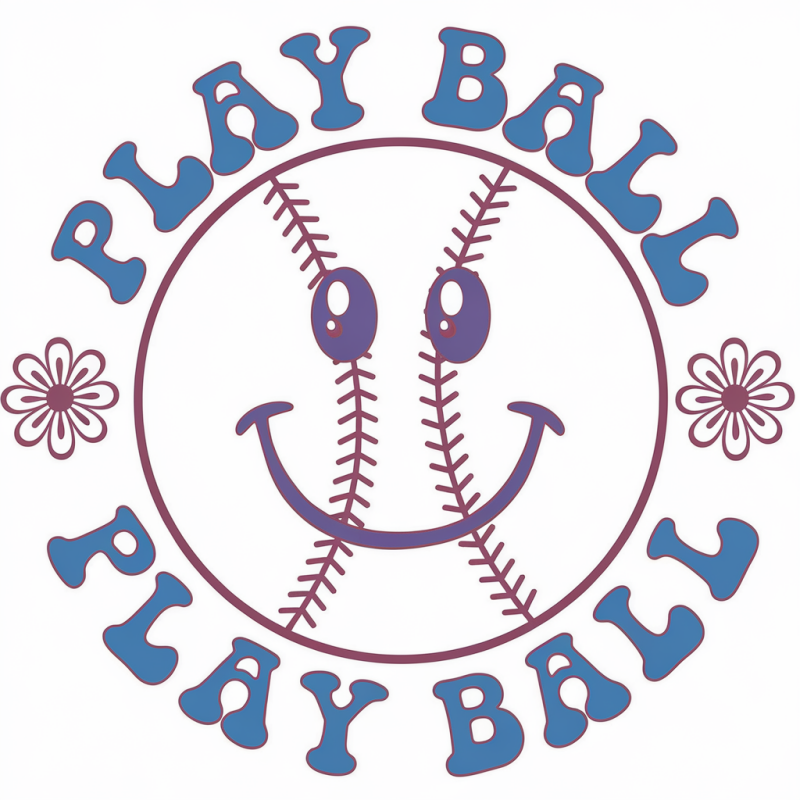 Smiley Play Ball Baseball T-Shirt