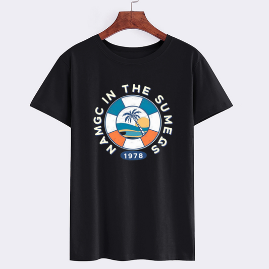 NAMGC Summer Graphic T-Shirt - Black Casual Tee