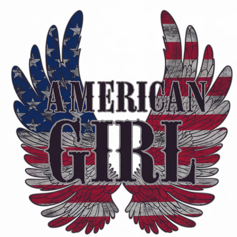 Patriotic American Girl Graphic T-Shirt
