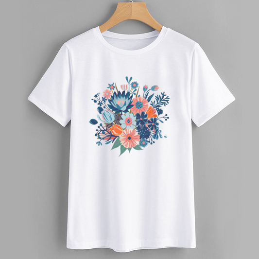 Floral Graphic T-Shirt with Vibrant Design