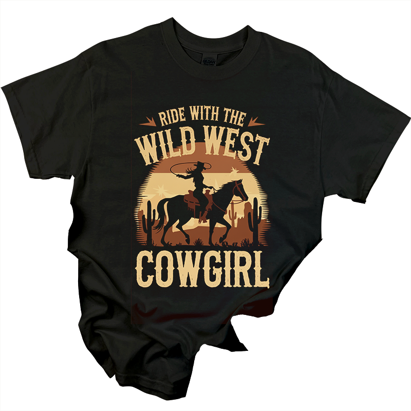 Ride with the Wild West Cowgirl T-shirt