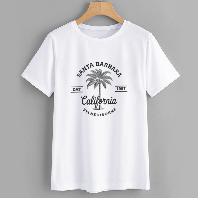 Santa Barbara California Palm Tree Graphic T-Shirt