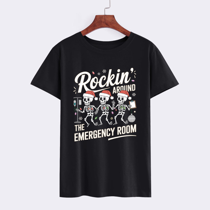 Rockin' Around the Emergency Room Skeleton T-Shirt