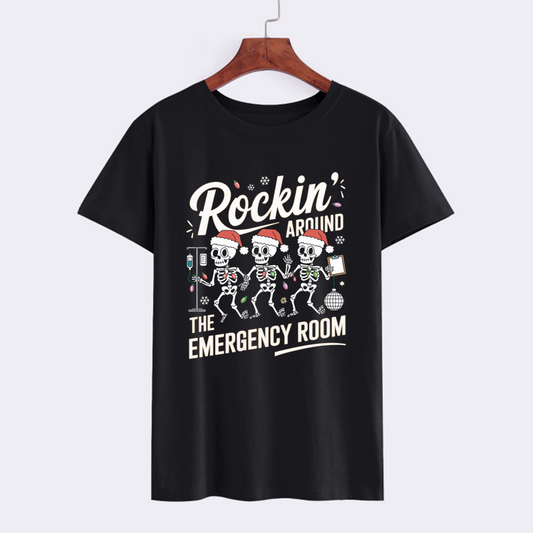 Rockin' Around the Emergency Room Skeleton T-Shirt