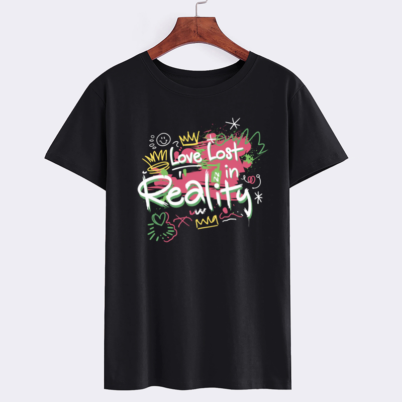 Urban Graffiti Black Cotton T-Shirt