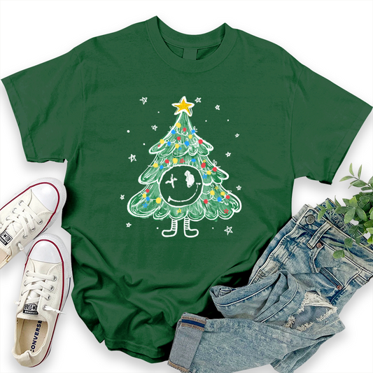 Christmas Smiley Face Top