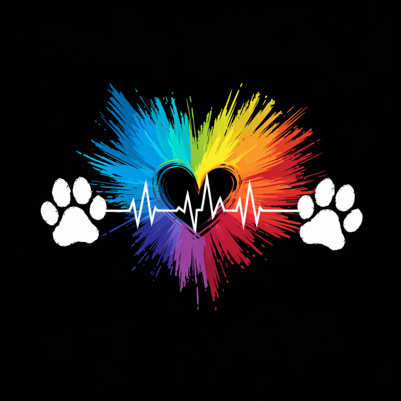 Colorful Heartbeat Pet Lover T-Shirt