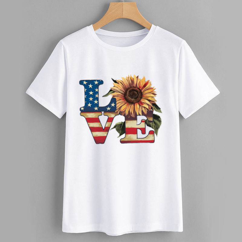 Patriotic Sunflower Love T-Shirt