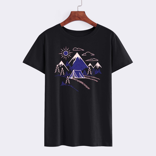 Mountain Adventure Graphic Tee - Black Outdoor T-Shirt